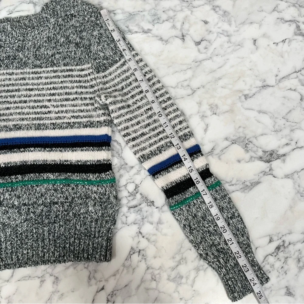 See by Chloe Striped Nightfall Green Sweater Designer Metallic Women’s Medium